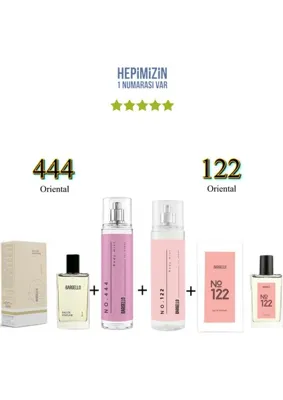 Bargello 444 + 122 Kadın Parfüm Edp 50 ml Oriental + No: 444 + No: 122 Kadın Body Mist Edt 210 ml Oriental -