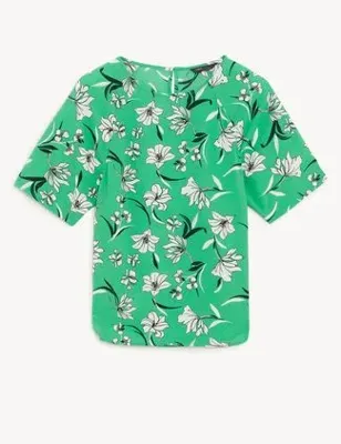 Marks & Spencer Kısa Kollu Desenli Bluz