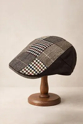 Külah KLH Studio Dept. Heritage Brown Patchwork Flat Cap Kasket