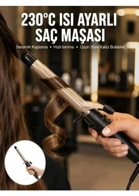 Epilons 230 Derece Isı Ayarlı Seramik Saç Maşası 25 mm Yeni Nesil