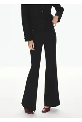 MANGO Woman Dar kesimli, alamar detaylı pantolon
