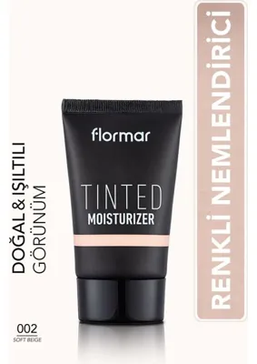 Flormar Tinted Moisturizer Canlı Görünüm Veren Likit Renkli Nemlendirici (002 Soft Beige) 8682536041362