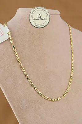 Keyifli Hayaller Xuping Kolye - Vip Xuping Damgalı Figaro Zincir 14K Gold 50cm Şık Kolye Kararmaz Solmaz