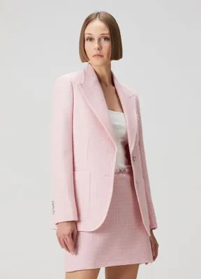 Versace Pembe Beyaz Yün Ceket