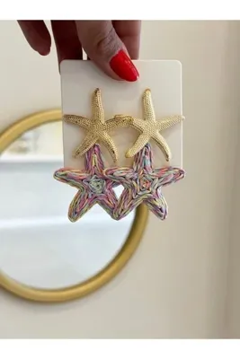 Luvia Accesories Starfish Raffia Küpe