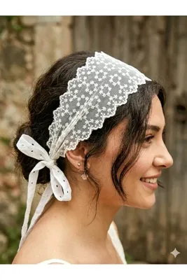 Mufincollection Dantel Kuşak / Saç Bandı – Bohem Vintage Bağcıklı Aksesuar