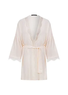 House of Silk Caroline Bej Şampanya Şifon Kadın Sabahlık
