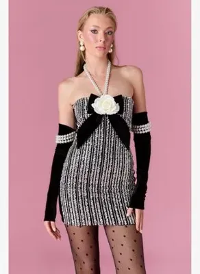 Nur Karaata Vivienne Rose Mini Dress