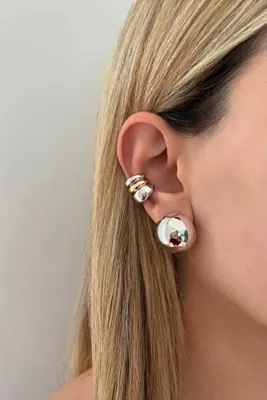 Lavian Accessories Gümüş Renk Hafif Küre Küpe