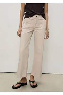 MANGO Woman Düğmeli wideleg jean