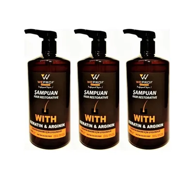 WEPROF Keratin ve Arganlı Şampuan 3 x 1 L