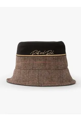 RustandRich Kadın Erkek Kahverengi Bucket Şapka Royalty