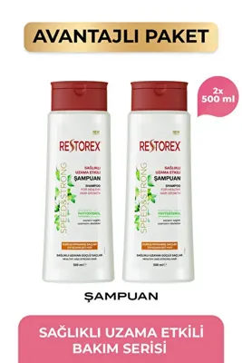 Restorex Speed Strong Kuru ve Normal Saçlar İçin Bakım Şampuanı 2 x 500 ml - Sarmaşık Özlü Sağlıklı Uzama