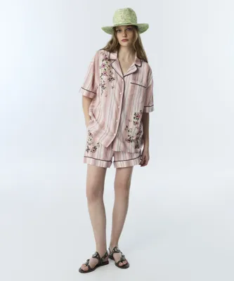 Twist FLORAL NAKIŞLI ÇİZGİLİ ŞORT
