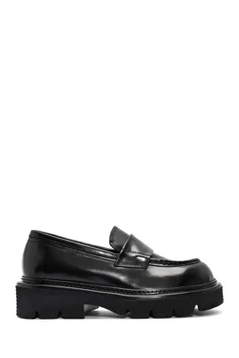 Derimod Erkek Siyah Deri Casual Loafer