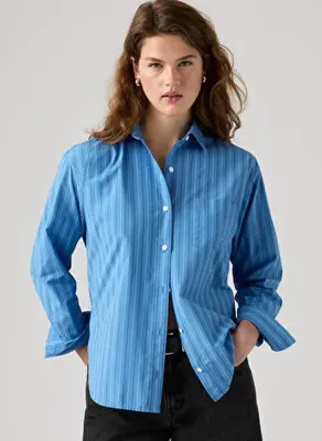 Levi's Levis HARLIE BOYFRIEND SHIRT 001HM-0029 Mavi Kadın Gömlek