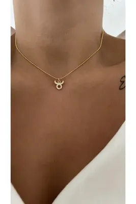 Vi store Altın Kaplama Boğa Burcu Sembol Kolye