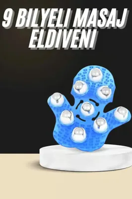 Lisinya 9 Bilyeli El Şeklinde Omuz Bacak Masaj Aleti Masaj Eldiveni Giyilebilir Plastik Vücut Sıkılaştırıcı