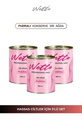 Wetto Konserve Sir Ağda Pudralı 800ml 3'lü Set (Pembe)