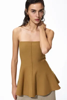 H&M Peplumlu Straplez Üst