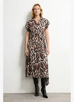 Love My Body Leopar Desenli Elbise