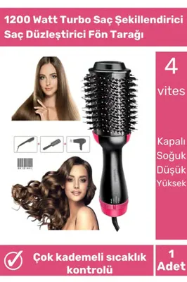 Nidage C / F One Step Profesyonel 1200 Watt Turbo Saç Şekillendirici Saç Düzleştirici Fön Tarağı