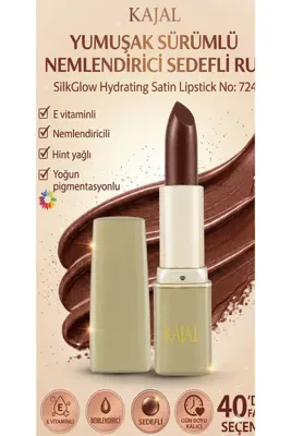KAJAL Yumuşak Sürümlü Nemlendirici Sedefli Ruj – SilkGlow Hydrating Satin Lipstick No: 724