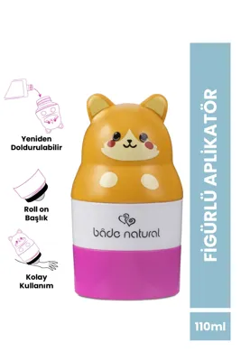 Bade Natural Yeniden Doldurulabilir Güneş Koruyucu Losyon Aplikatörlü Roll On Oyuncak Şişe Kedi Figürlü 110 ml