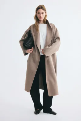 H&M Yün Karışımlı El Yapımı Oversize Kaban