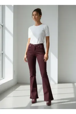 VETTA Denim Ekstra Likralı İspanyol Paça Pantolon 7578 Yaz Sezon