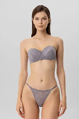 Pierre Cardin Kadın 4032 Balenli Destekli Straplez Sütyen Takım