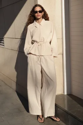 H&M Büzgü Bağlı Geniş Pantolon