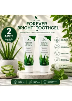 Forever Living Products Bright Toothgel Aloe Vera ve Propolis İçeren Diş Macunu (Florür İçermez) 2 x 130 g