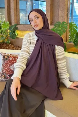 lamelif Organic Premium Şal Koyu Mor