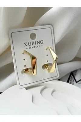 XUPING JEWELRY Geometrik Şekilli Gold Çelik Küpe