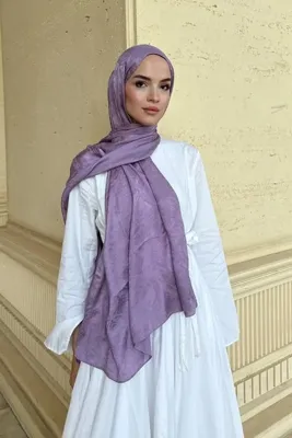 Madame Polo Premium Glow Jakar Şal Dama - Lavanta