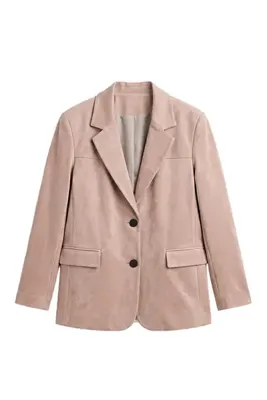 Havoş Açık Bej Sienna Süet Blazer Ceket