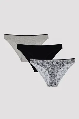 Penti Dark Floral 3lü Çok Renkli Slip Külot