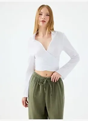 Loft Crop Kadın Gömlek U.kol