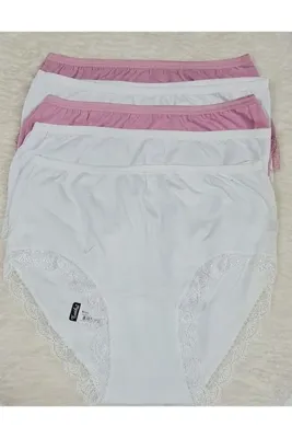 Tutku 6'lı Paket Beyaz Paça Dantelli Işık Bikini Külot