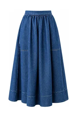 Özge Özgenç Yandan Cepli Oversize Denim Etek