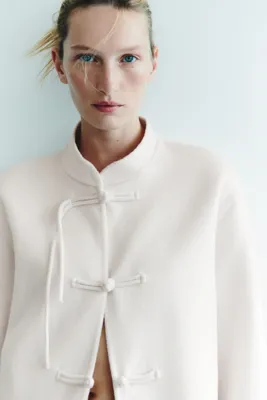 H&M Wool-blend tie-detail jacket
