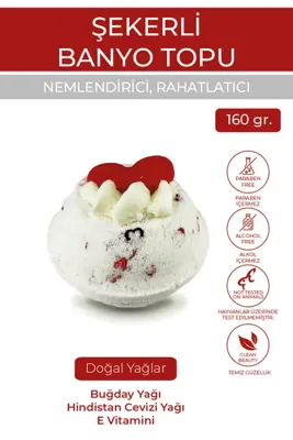 Juvenis Sugar Plum Köpüren Banyo Topu Nem Bombası Banyo Bombası 160 gr. - Lovely Heart