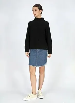 Lee Cooper Siyah Kadın Balıkçı Düz Kazak 251 LCF 241020 PEARLY SİYAH