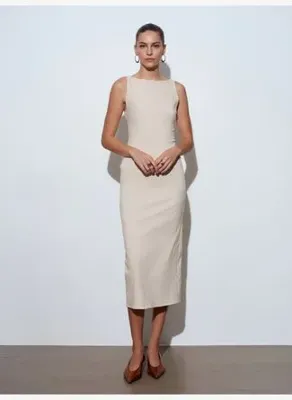 Dilvin 91099 Extra Slim Fit Midi Elbise