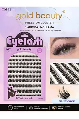 Gold Beauty 120 Demet Kendinden Yapışkanlı Takma Kirpik – Pratik Uygulama, Doğal ve Dolgun Görünüm 8-10-12-14-16 mm