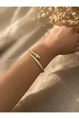 B & S Yılan Tasarım Çelik Kelepçe Bileklik