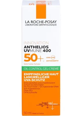 MSP Roche-Posay Innovation Anthelios Uv Mune 400 50+ Oil Control Gel Creme Ultra Long Uva Protection Sans Parfum 50 ml