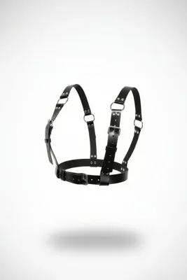 Angels Passion Kadın Kemer Body Harness Çift Tokalı Halkalı Vücut Aksesuarı Siyah