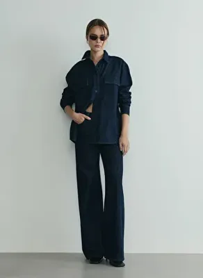 Suud Collection Mavi Kadın Oversize Gömlek 418136726 R022